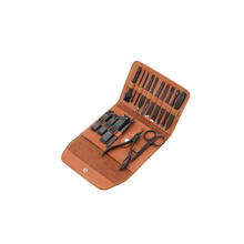 Încarcă imaginea în vizualizatorul Galerie, NOU - Trusa manichiura/pedichiura ProNail® 16 piese, geanta pentru depozitare, Negru mat, Otel inoxidabil