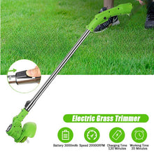 Încarcă imaginea în vizualizatorul Galerie, NOU - Motocoasa Fara Fir, Cu 1 Acumulator De 12V, Maner Reglabil, Viteza 18000 rpm, Diametru Lama 11-15 cm, Verde