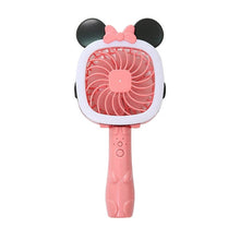 Încarcă imaginea în vizualizatorul Galerie, NOU - Ventilator Portabil Si De Birou, Reincarcabil, Model Mickey Mouse, Lumina LED cu 2 Moduri, 2 Trepte De Viteza