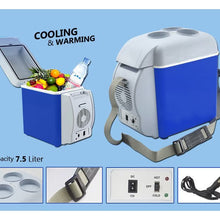 Încarcă imaginea în vizualizatorul Galerie, Frigider auto portabil, 12V, 7.5 l, Functie de racire si incalzire, Albastru/Alb