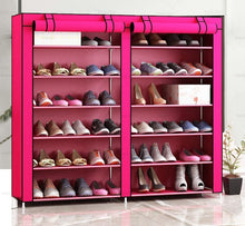 Încarcă imaginea în vizualizatorul Galerie, Dulap dublu textil pentru incaltaminte, 118 x 30 x 120 cm