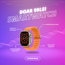 Încarcă imaginea în vizualizatorul Galerie, NOU - Smartwatch Ultra II cu Incarcator Wireless, Notificari Apel si Retele Sociale + Monitorizare Sanatate