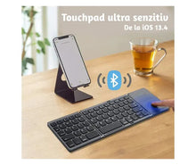 Încarcă imaginea în vizualizatorul Galerie, Tastatura pliabila universal, wireless, negru-gri, US layout