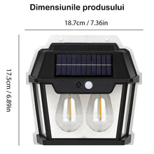 Încarcă imaginea în vizualizatorul Galerie, NOU - Lampa Solara De Perete Cu 2 Becuri LED, Cu Senzor de Miscare si Lumina, 3 Moduri de Iluminare, Rezistenta la Apa