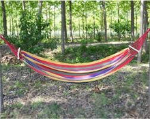 Încarcă imaginea în vizualizatorul Galerie, NOU - Hamac Pentru O Persoana, Din Bumbac Rezistent, Cu Bara De Lemn, 200x80 cm, Sac De Depozitare Inclus