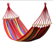 Încarcă imaginea în vizualizatorul Galerie, NOU - Hamac Pentru O Persoana, Din Bumbac Rezistent, Cu Bara De Lemn, 200x80 cm, Sac De Depozitare Inclus