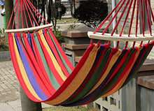Încarcă imaginea în vizualizatorul Galerie, NOU - Hamac Pentru O Persoana, Din Bumbac Rezistent, Cu Bara De Lemn, 200x80 cm, Sac De Depozitare Inclus