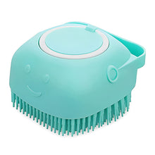 Încarcă imaginea în vizualizatorul Galerie, NOU - Burete Din Silicon Cu Rezervor Pentru Sampon Si Gel De Dus, Capacitate 80 ml, Turcoaz