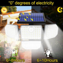 Încarcă imaginea în vizualizatorul Galerie, NOU - Lampa Solara Cu 4 Capete, Panou Solar Integrat, Rezistenta La Apa Si Praf, 3 Moduri De Iluminare