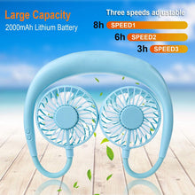 Încarcă imaginea în vizualizatorul Galerie, NOU - Mini Ventilator Portabil, Cu Alimentare USB, Suport Pentru Gat, 3 Trepte De Putere, Baterie Reincarcabila