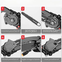 Încarcă imaginea în vizualizatorul Galerie, NOU - Pachet Promotional: Mini Fierastrau Electric Cu Acumulator, 24V, Cu 1x Baterie + 1x Lant + 1x Lama, 6 Inch, Negru