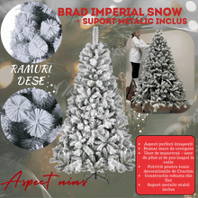 Încarcă imaginea în vizualizatorul Galerie, NOU - Brad Artificial De Craciun, Imperial Snow, Cu Aspect Nins, Ramuri Dese, Ace 3D + Suport Metalic Inclus