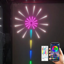 Încarcă imaginea în vizualizatorul Galerie, Instalatie artificii LED Smart, RGB, muzica, telecomanda si control din smartphone, multicolor