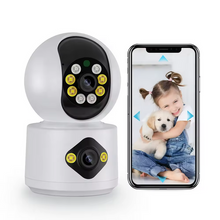Încarcă imaginea în vizualizatorul Galerie, NOU -Camera De Supraveghere, Full HD, Conexiune WIFI, 2 Lentile, Senzor de Miscare, Cu Difuzor si Microfon, Rotire 360°