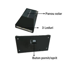Încarcă imaginea în vizualizatorul Galerie, NOU - Set 2 Lampi Solare De Perete, 6 LED-uri Puternice si Senzor Crepuscular, Rezistente la Intemperii