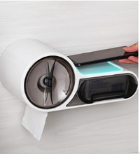 Încarcă imaginea în vizualizatorul Galerie, Suport de perete pentru hartie igienica si telefon, cu sertar