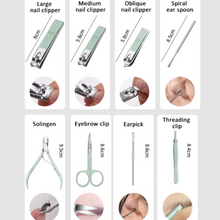 Încarcă imaginea în vizualizatorul Galerie, NOU - Trusa manichiura/pedichiura ProNail® 16 piese, geanta pentru depozitare, Negru mat, Otel inoxidabil