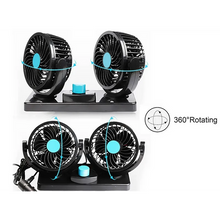 Încarcă imaginea în vizualizatorul Galerie, NOU - Ventilator Auto Dublu, Alimentare La Priza Masinii De 12V, Foarte Silentios, 2 Trepte De Viteza