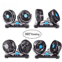 Încarcă imaginea în vizualizatorul Galerie, NOU - Ventilator Auto Dublu, Alimentare La Priza Masinii De 12V, Foarte Silentios, 2 Trepte De Viteza