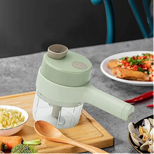 Încarcă imaginea în vizualizatorul Galerie, NOU - Maruntitor 4in1 Electric pentru Alimente Ideal pentru Taiere Carne, Legume, Fructe, Portabil, Culoare Verde