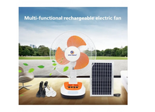 Încarcă imaginea în vizualizatorul Galerie, NOU - Ventilator Cu Incarcare Solara, Reincarcabil, Cu Acumulator, 2 Viteze, Lanterna Integrata, Bec Inclus, 2 Trepte de Viteza