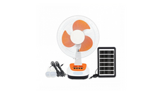 Încarcă imaginea în vizualizatorul Galerie, NOU - Ventilator Cu Incarcare Solara, Reincarcabil, Cu Acumulator, 2 Viteze, Lanterna Integrata, Bec Inclus, 2 Trepte de Viteza
