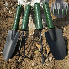 Încarcă imaginea în vizualizatorul Galerie, NOU - Set De 4 Instrumente Pentru Gradinarit, Doua Mini Lopeti, Un Mini Cultivator Si Un Dispozitiv Pentru Gaurit, Metal