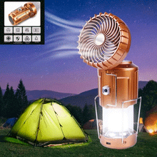 Încarcă imaginea în vizualizatorul Galerie, NOU - Lampa Solara Pentru Camping, Ventilator Incorporat, Lumina LED Cu Raza De 360 De Grade