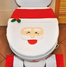 Încarcă imaginea în vizualizatorul Galerie, NOU - Set Decorativ Pentru Toaleta, Model Mos Craciun, 3 Piese