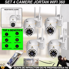 Încarcă imaginea în vizualizatorul Galerie, NOU - REDUCERE: SET 4 X Camera Smart Color Jortan Surveillance4® Wifi, IP Vizualizare Live Prin Aplicatie, Senzor de Miscare