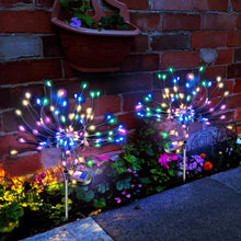 Încarcă imaginea în vizualizatorul Galerie, NOU - Set De 2 Lampi Solare, Tip Artificii, 8 Moduri De Iluminare, Rezistente la Intemperii, 120 LED