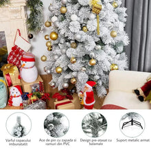 Încarcă imaginea în vizualizatorul Galerie, NOU - Brad Artificial De Craciun, Imperial Snow, Cu Aspect Nins, Ramuri Dese, Ace 3D + Suport Metalic Inclus