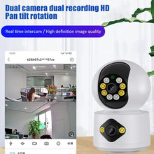 Încarcă imaginea în vizualizatorul Galerie, NOU -Camera De Supraveghere, Full HD, Conexiune WIFI, 2 Lentile, Senzor de Miscare, Cu Difuzor si Microfon, Rotire 360°