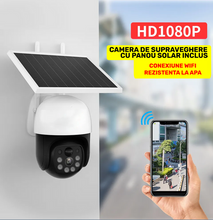 Încarcă imaginea în vizualizatorul Galerie, NOU - Camera de Supraveghere WiFi, Solara, Pentru Exterior, Vedere de Noapte, Grad Protectie Apa IP66, 2 Antene