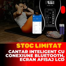 Încarcă imaginea în vizualizatorul Galerie, NOU - 1+1 GRATIS Cantar Inteligent, Conexiune Bluetooth, Ecran Afisaj LCD, Masoara Indicii Corporali, Din Sticla Securizata