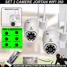 Încarcă imaginea în vizualizatorul Galerie, NOU - SET 2 X Camera Smart Color Jortan Surveillance2® Wifi, IP Vizualizare Live Prin Aplicatie, Senzor de Miscare