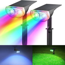 Încarcă imaginea în vizualizatorul Galerie, NOU - Lampa Solara RGB cu LED-uri Colorate, Panou Solar, Sistem de Prindere, 7 Culori, Pornire si Oprire Automata
