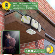 Încarcă imaginea în vizualizatorul Galerie, NOU - Lampa Solara Cu 4 Capete, Panou Solar Integrat, Rezistenta La Apa Si Praf, 3 Moduri De Iluminare