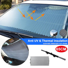 Încarcă imaginea în vizualizatorul Galerie, NOU - Parasolar Auto Tip Acordeon, Universal, Retractabil, Cu Fixare Prin Ventuze, 65 cm
