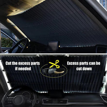 Încarcă imaginea în vizualizatorul Galerie, NOU - Parasolar Auto Tip Acordeon, Universal, Retractabil, Cu Fixare Prin Ventuze, 65 cm