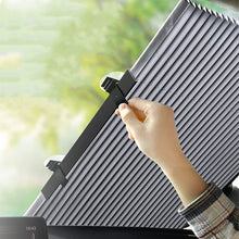Încarcă imaginea în vizualizatorul Galerie, NOU - Parasolar Auto Tip Acordeon, Universal, Retractabil, Cu Fixare Prin Ventuze, 65 cm