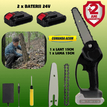 Încarcă imaginea în vizualizatorul Galerie, NOU - Pachet Promotional: Mini Fierastrau Electric Cu 2x Acumulatori + 1x Lant + 1x Lama, 6 Inch