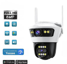 Încarcă imaginea în vizualizatorul Galerie, NOU - Camera Smart Jortan, Conexiune Wifi, 2 Lentile, Vizualizare Live In Aplicatie, Interior/Exterior, IP66 Protectie+ CADOU Card 32GB