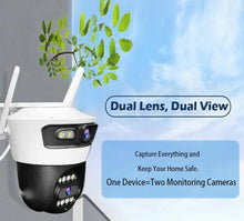 Încarcă imaginea în vizualizatorul Galerie, NOU - Camera Smart Jortan, Conexiune Wifi, 2 Lentile, Vizualizare Live In Aplicatie, Interior/Exterior, IP66 Protectie+ CADOU Card 32GB