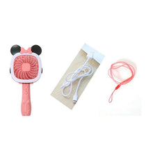 Încarcă imaginea în vizualizatorul Galerie, NOU - Ventilator Portabil Si De Birou, Reincarcabil, Model Mickey Mouse, Lumina LED cu 2 Moduri, 2 Trepte De Viteza