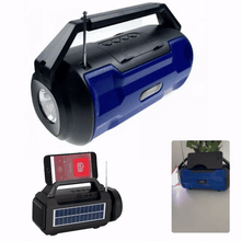 Încarcă imaginea în vizualizatorul Galerie, NOU - Boxa Portabila cu Radio FM, Lanterna, Incarcare Solara sau La Curent, Lumini RGB, Suport Card, Port USB