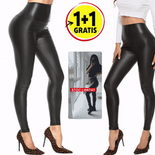 Încarcă imaginea în vizualizatorul Galerie, NOU - 1 + 1 CADOU: Colanti DIVA Fit din Piele Ecologica PREMIUM pentru Talie Normala, Negru