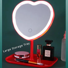 Încarcă imaginea în vizualizatorul Galerie, NOU - Oglinda De Machiaj, Cu Lumina LED, Incarcare USB, Lumina Reglabila, Tavita De Depozitare Inclusa