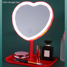 Încarcă imaginea în vizualizatorul Galerie, NOU - Oglinda De Machiaj, Cu Lumina LED, Incarcare USB, Lumina Reglabila, Tavita De Depozitare Inclusa