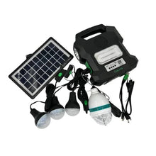 Încarcă imaginea în vizualizatorul Galerie, NOU - KIT Solar portabil USB, bluetooth, radio FM, MP3, 4 becuri incluse LP-0060